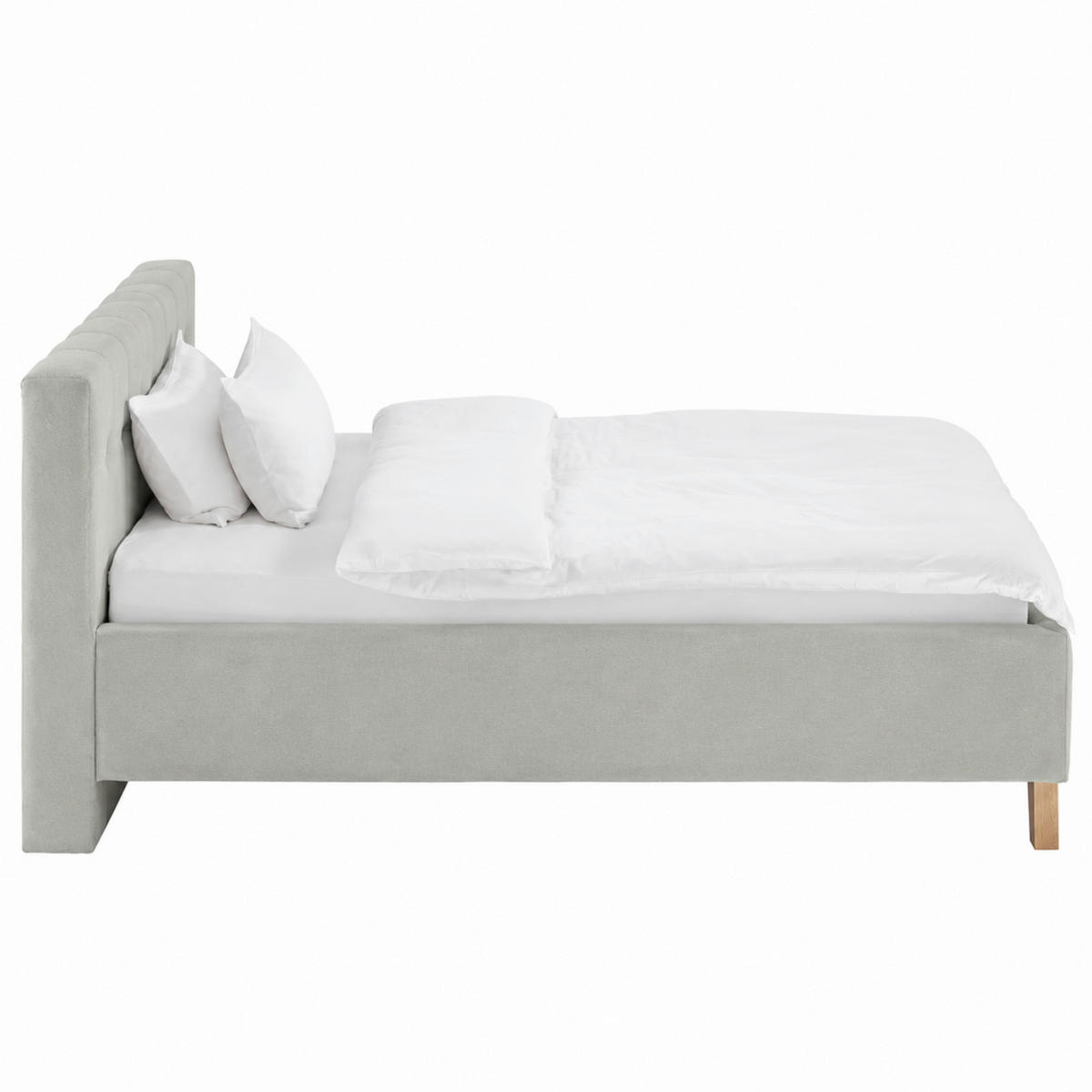 POLSTERBETT 140/200 cm,  in Grau,  - Eichefarben/Grau, MODERN, Holz/Textil (140/200cm) - MID.YOU