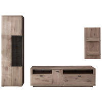 WOHNWAND  in Eichefarben  270/199/50 cm  - Eichefarben/Anthrazit, Design, Glas/Holzwerkstoff (270/199/50cm) - MID.YOU