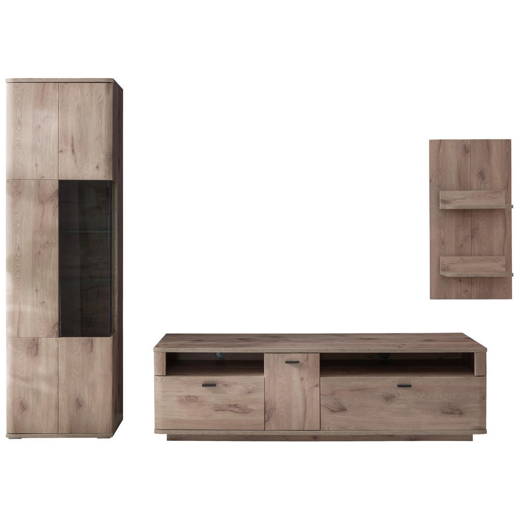 Wohnwand Prato Eiche Dekor B: 270 Cm