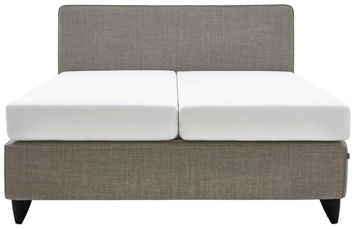 BOXSPRINGBETT 180/200 cm  in Graubraun  - Graubraun/Schwarz, KONVENTIONELL, Holzwerkstoff/Kunststoff (180/200cm) - RUF Betten