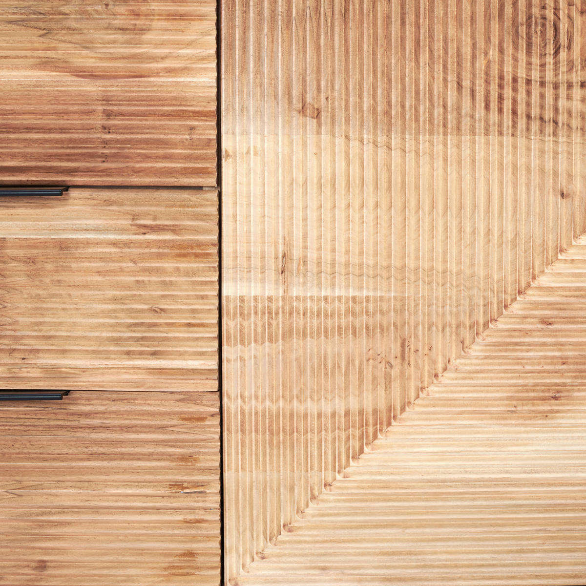 TÁLALÓSZEKRÉNY 145/80/45 cm  - akáciaszínű/fekete, Trend, fém/fa (145/80/45cm) - Ambia Home