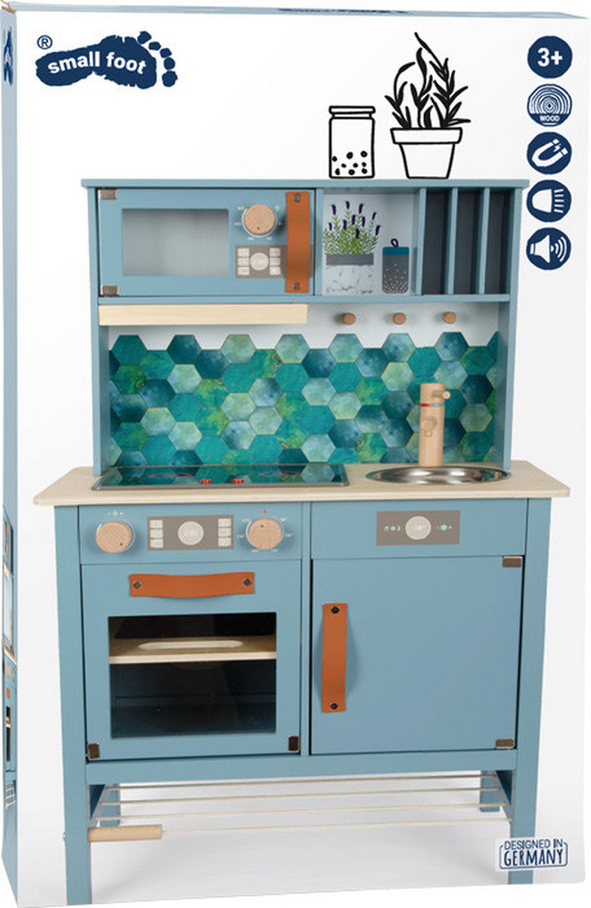 KINDERKÜCHE Tasty  - Hellblau, Basics, Holz/Metall (57/87/28cm) - small foot