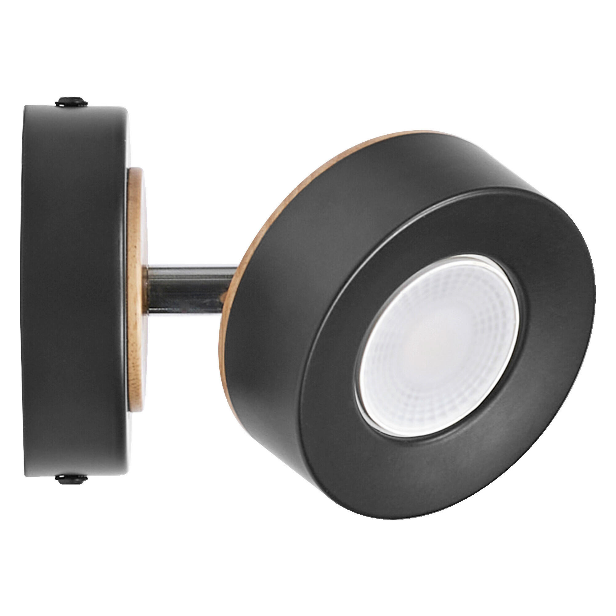 LED-STRAHLER 9/12,2/9 cm   - Schwarz, Design, Holz/Kunststoff (9/12,2/9cm) - Osram