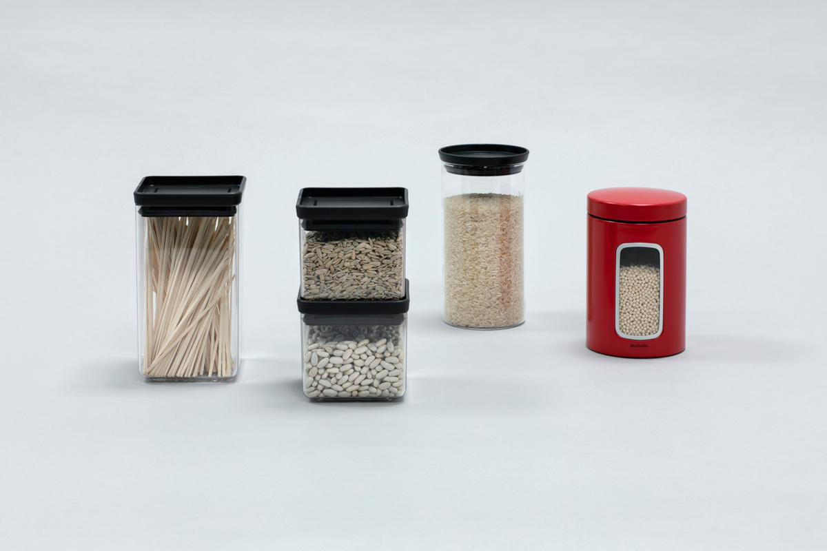 DÓZA NA POTRAVINY - průhledné/tmavě šedá, Design, plast (11/10.5/11cm) - Brabantia