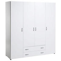 DREHTÜRENSCHRANK in Weiss  - Weiss/Eichefarben, Konventionell, Holzwerkstoff/Kunststoff (161/176/51cm) - P & B