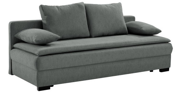 SCHLAFSOFA Samt Dunkelgrau  - Dunkelgrau/Schwarz, KONVENTIONELL, Kunststoff/Textil (207/94/90cm) - Carryhome