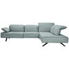 ECKSOFA Echtleder Hellblau  - Anthrazit/Hellblau, Design, Leder/Metall (290/230cm) - Johann Jakob