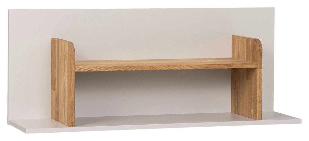 WANDBOARD Eiche massiv Grau, Eichefarben  - Eichefarben/Grau, KONVENTIONELL, Holz/Holzwerkstoff (100/40/25cm) - Cantus