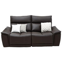 2-SITZER-SOFA Echtleder Dunkelbraun  - Dunkelbraun, KONVENTIONELL, Leder (210/102/98cm) - Celina Home