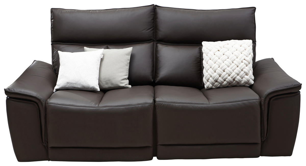 2-SITZER-SOFA Echtleder Dunkelbraun  - Dunkelbraun, KONVENTIONELL, Leder (210/102/98cm) - Celina Home