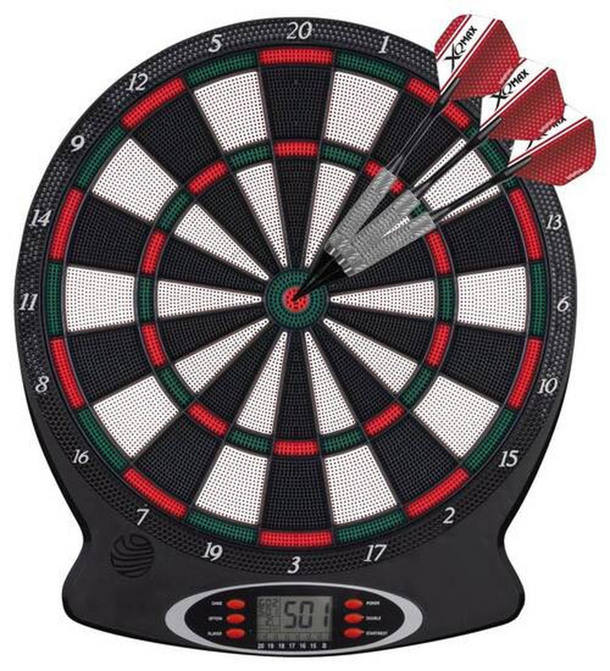 DARTSCHEIBE ELEKTRONISCH - Rot/Schwarz, KONVENTIONELL, Kunststoff (37,8/43/2cm)