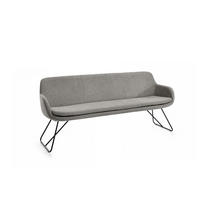 SITZBANK 180/87/65 cm Webstoff Taupe Metall  - Taupe/Schwarz, Design, Textil/Metall (180/87/65cm) - Musterring