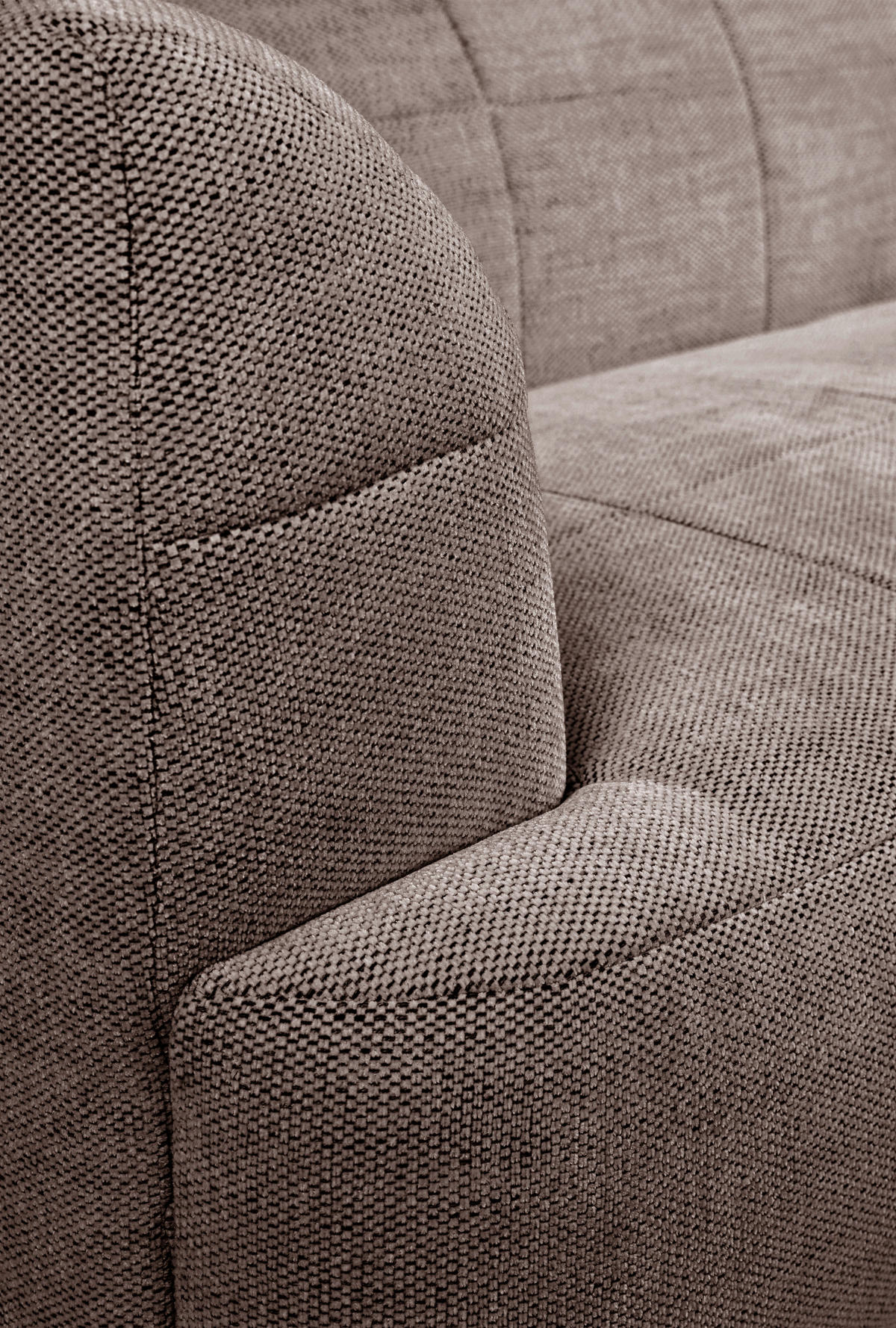 ECKSOFA in Struktur Taupe  - Taupe/Schwarz, Design, Textil/Metall (247/158cm) - MID.YOU