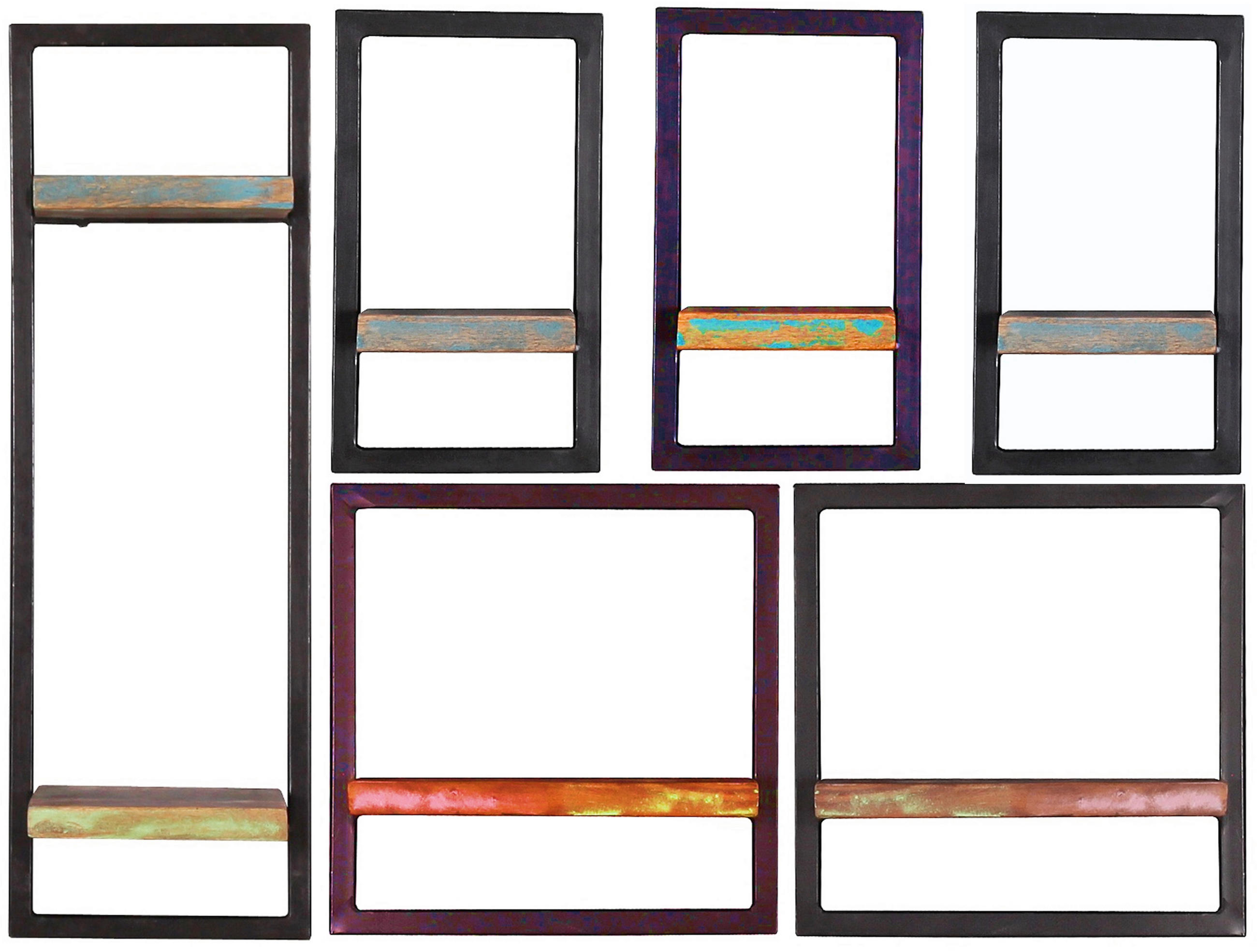 WANDREGALSET 105/75/25 cm  - Multicolor/Schwarz, Design, Holz/Metall (105/75/25cm) - MID.YOU