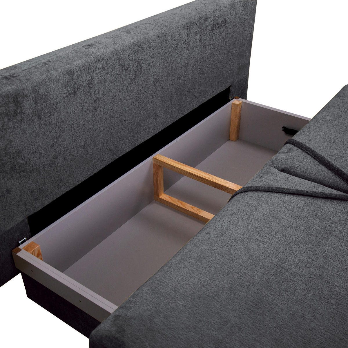 SCHLAFSOFA Webstoff Dunkelgrau  - Dunkelgrau/Schwarz, MODERN, Textil/Metall (200/90/100cm) - Ti'me