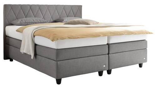 BOXSPRINGBETT 180/200 cm  in Grau  - Schwarz/Grau, Design, Kunststoff/Textil (180/200cm) - RUF Betten