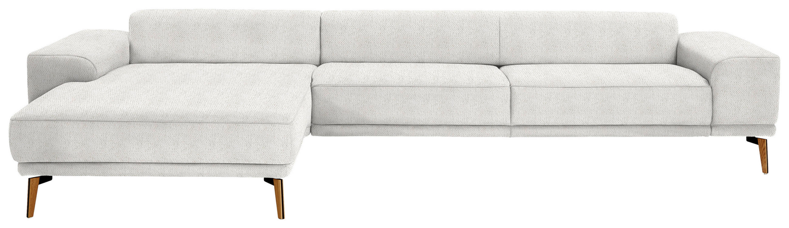 ECKSOFA in Flachgewebe Weiss  - Wildeiche/Weiss, Design, Holz/Textil (193/334cm) - Niels Andersson