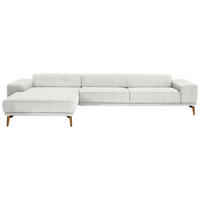 ECKSOFA in Flachgewebe Weiss  - Wildeiche/Weiss, Design, Holz/Textil (193/334cm) - Niels Andersson