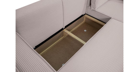 ECKSOFA inkl. Funktionen Hellgrau Cord  - Hellgrau/Schwarz, Design, Textil (267/141cm) - Xora