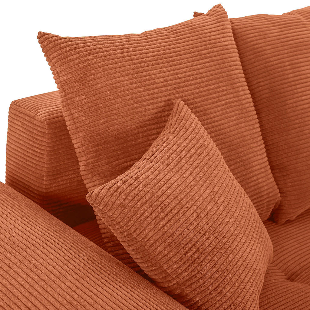 Thumbnail - Carryhome Bigsofa, Rost, Textil, Buche, massiv, 2-3-Sitzer, Füllung: Schaumstoff, 270x72x109 cm, Rücken echt, Wohnzimmer...