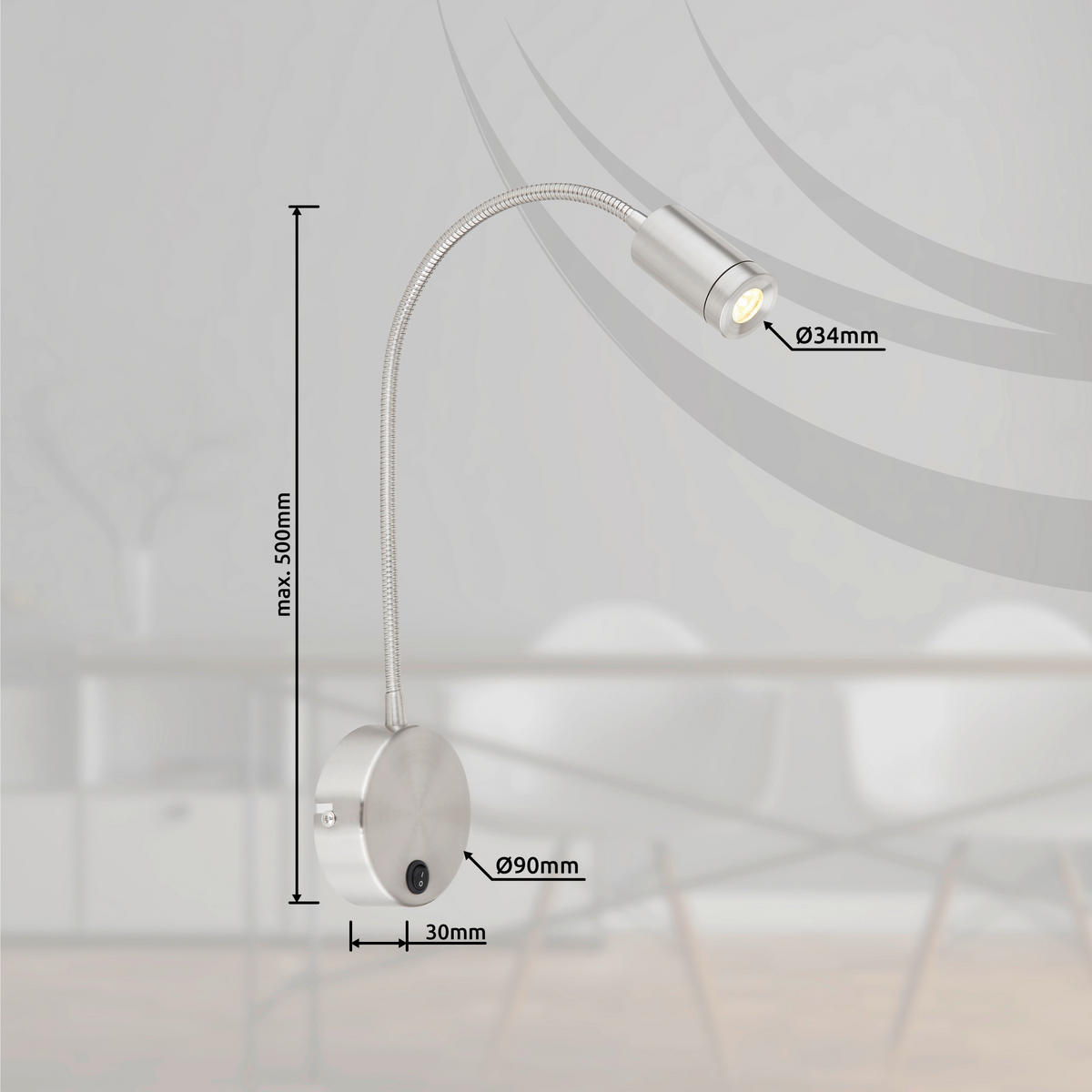 LED SVJETILJKA ZIDNA Milly  - Basics, metal/plastika (9/35/50cm)