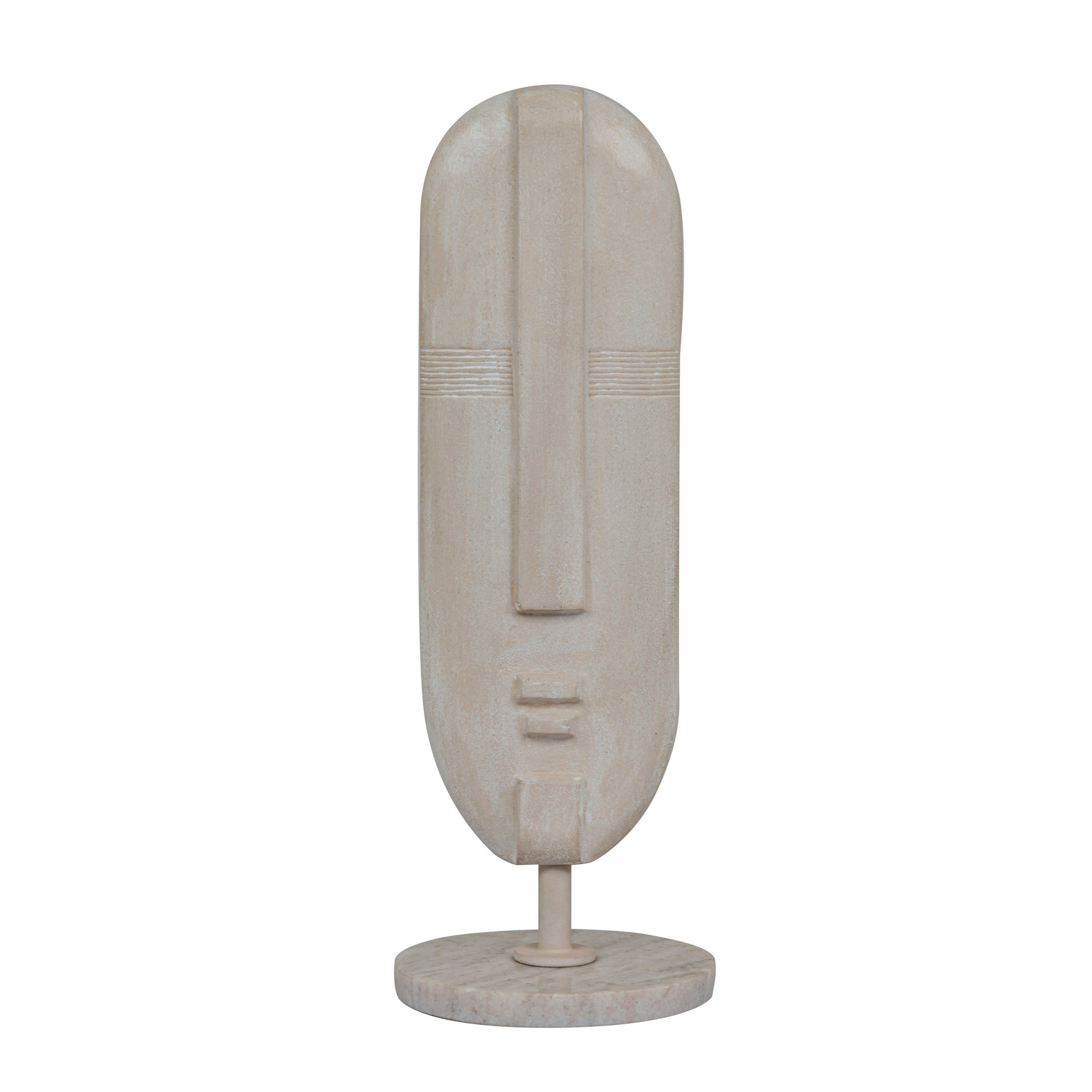 SKULPTUR - Beige, Basics, Stein/Metall (13/37/13cm)