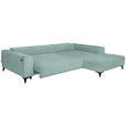ECKSOFA  in Chenille Hellblau  279/222 cm  - Schwarz/Hellblau, KONVENTIONELL, Kunststoff/Textil (279/222cm) - Hom`in