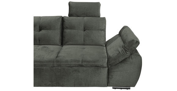 ECKSOFA  in Mikrovelours Dunkelgrün  - Dunkelgrün/Schwarz, KONVENTIONELL, Kunststoff/Textil (170/275cm) - Carryhome