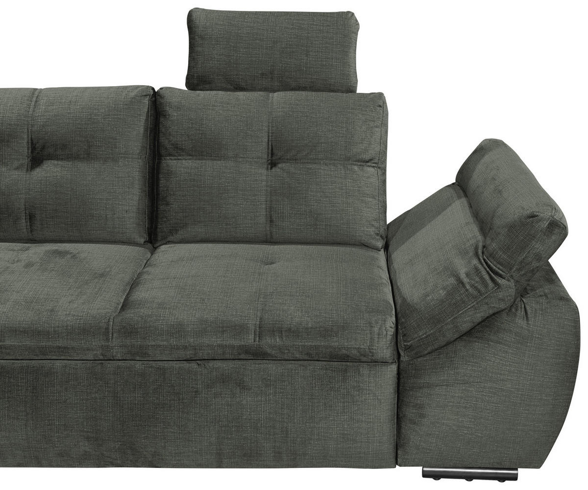 ECKSOFA in Mikrovelours Dunkelgrün  - Dunkelgrün/Schwarz, Konventionell, Kunststoff/Textil (170/275cm) - Carryhome