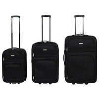 REISEKOFFERSET Schwarz 3-teilig  - Schwarz, Kunststoff/Textil - Novel