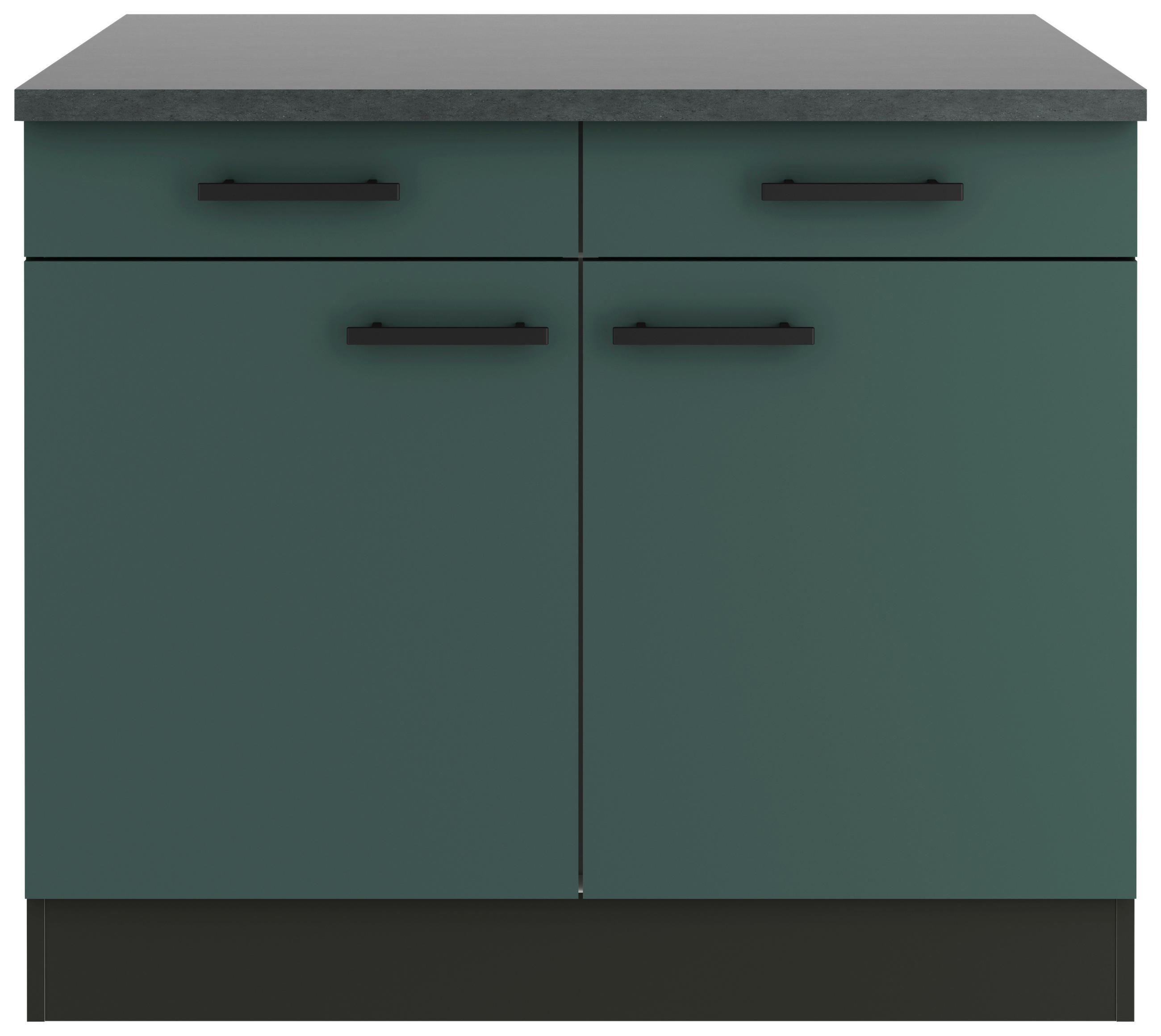 KÜCHENUNTERSCHRANK 100/84,8/60 cm  in Anthrazit, Dunkelgrün  - Dunkelgrün/Anthrazit, Basics, Holzwerkstoff/Metall (100/84,8/60cm) - Optifit