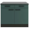 KÜCHENUNTERSCHRANK 100/84,8/60 cm  in Anthrazit, Dunkelgrün  - Dunkelgrün/Anthrazit, Basics, Holzwerkstoff/Metall (100/84,8/60cm) - Optifit