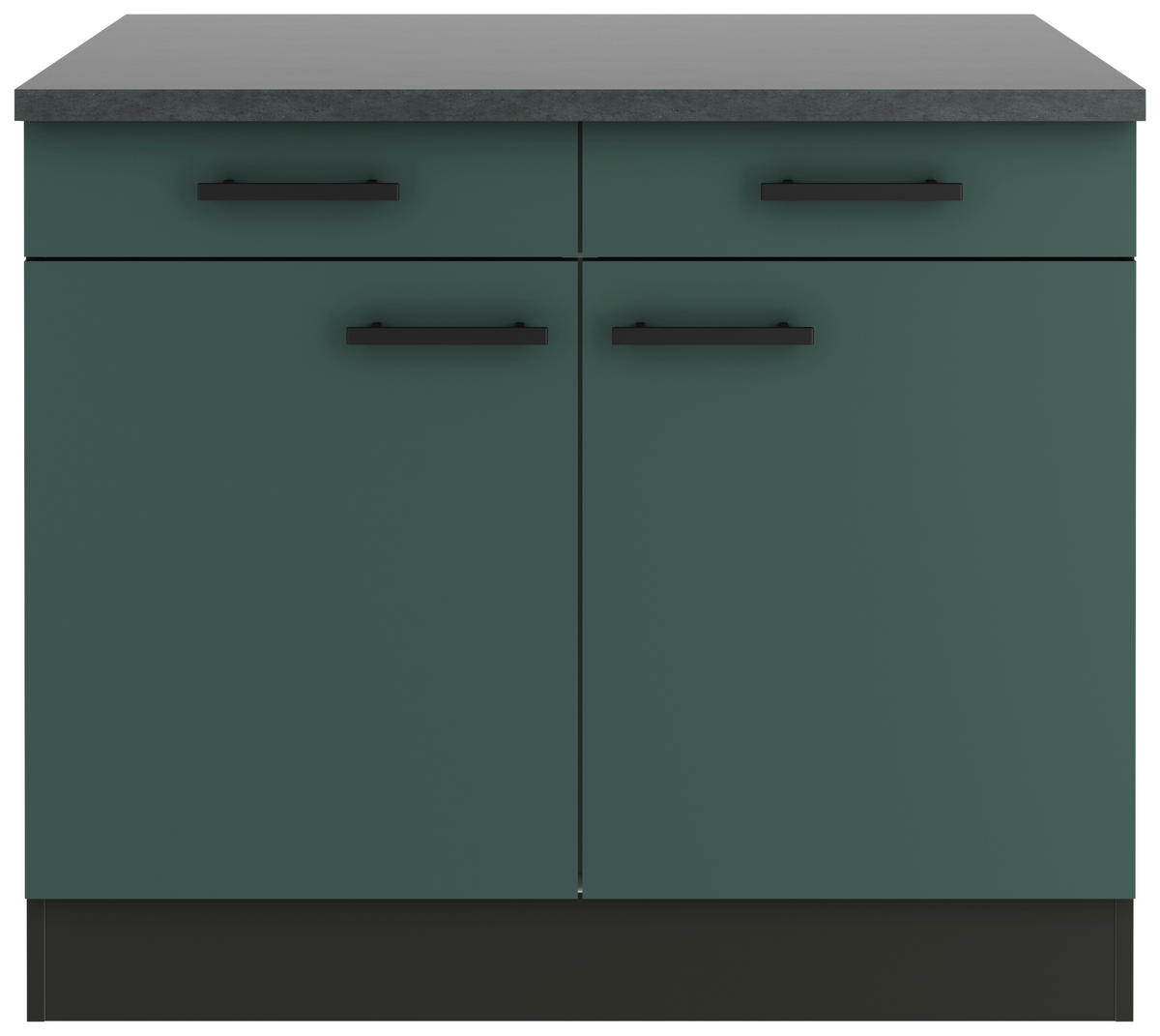 KÜCHENUNTERSCHRANK 100/84,8/60 cm  in Anthrazit, Dunkelgrün  - Dunkelgrün/Anthrazit, Basics, Holzwerkstoff/Metall (100/84,8/60cm) - Optifit