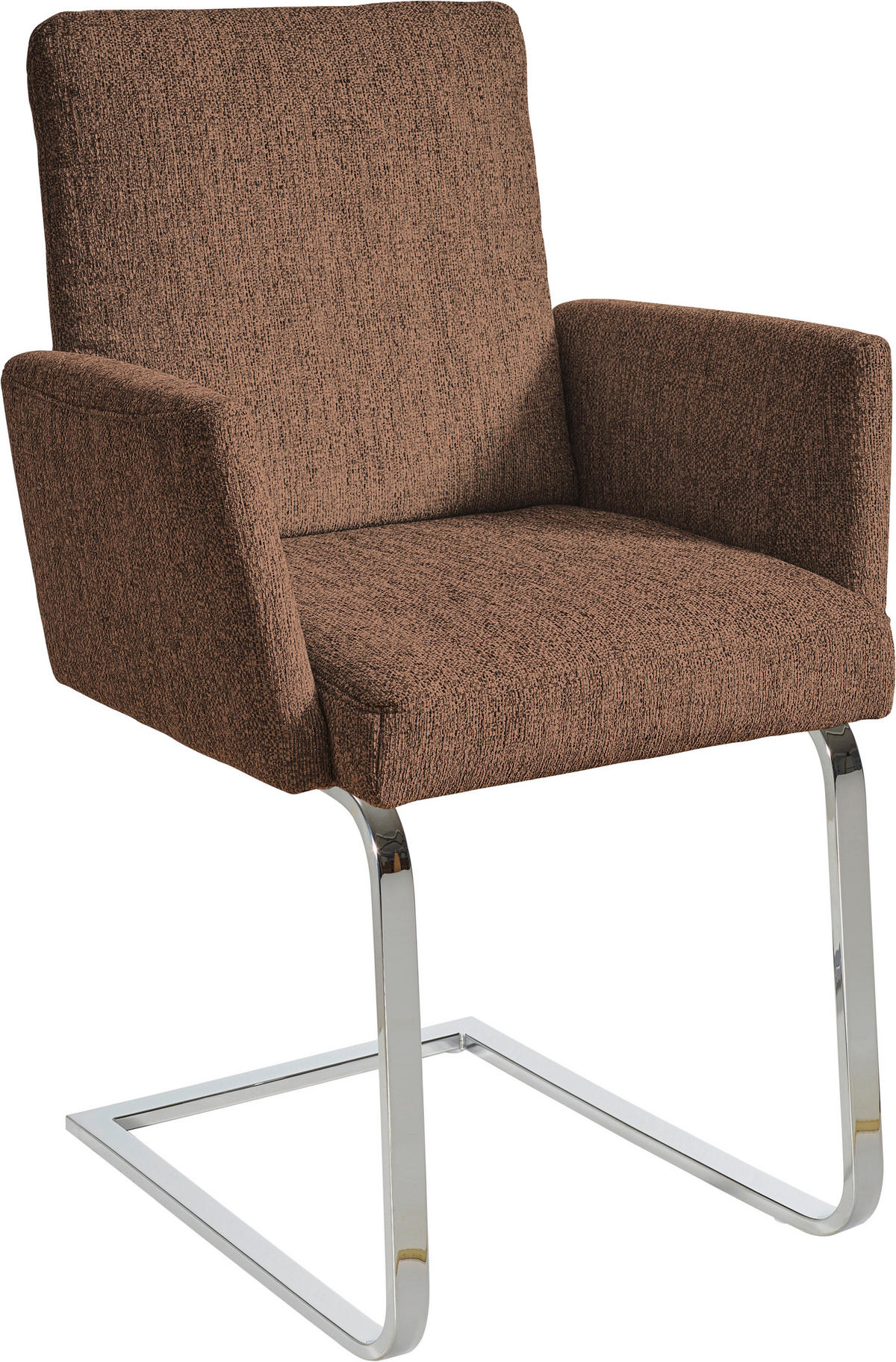 ARMLEHNSTUHL  in Stahl Chenille  - Chromfarben/Braun, Design, Textil/Metall (60/92/60cm) - Dieter Knoll