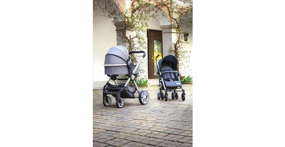 KINDERWAGENSET Neapel - Silberfarben/Grau, Design, Textil/Metall (76,96/59,95/106,68cm) - My Baby Lou
