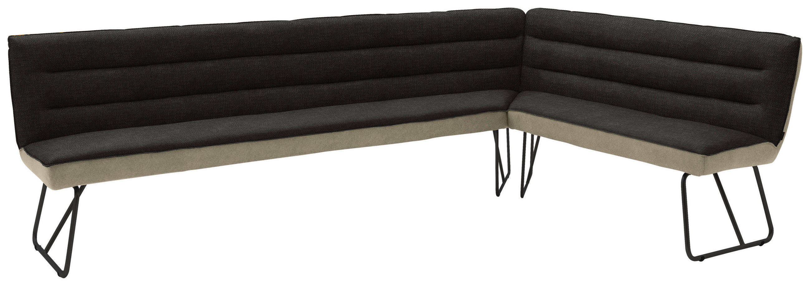 ECKBANK 284/184 cm Flachgewebe Anthrazit, Schwarz, Greige   - Greige/Anthrazit, Design, Textil/Metall (284/184cm) - Dieter Knoll