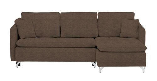 ECKSOFA Hellbraun Struktur  - Hellbraun/Silberfarben, Design, Textil/Metall (223/146cm) - Ti'me