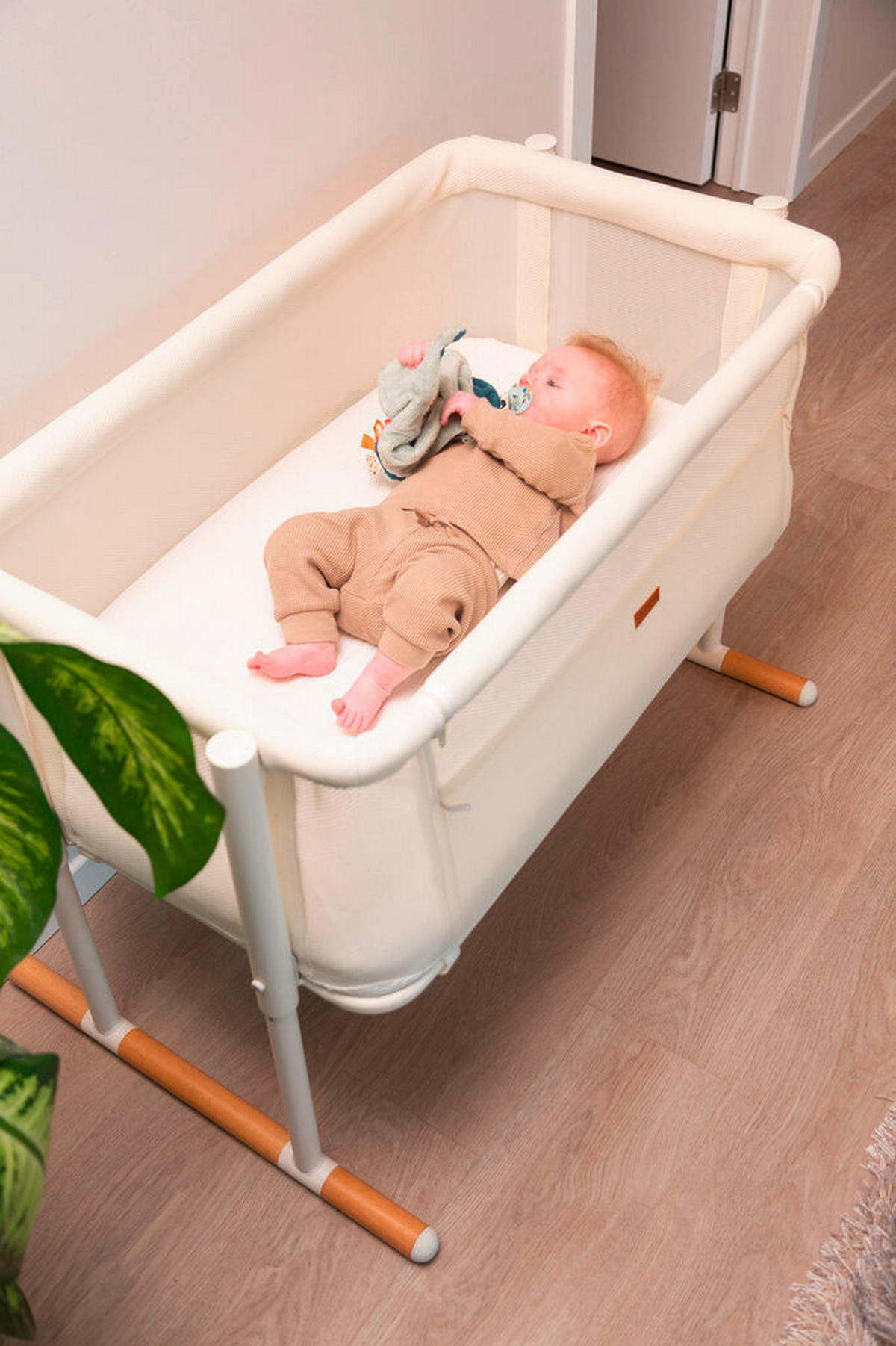 BEISTELLBETT   - Weiß/Naturfarben, KONVENTIONELL, Holz/Kunststoff (97/64/85cm) - Childhome