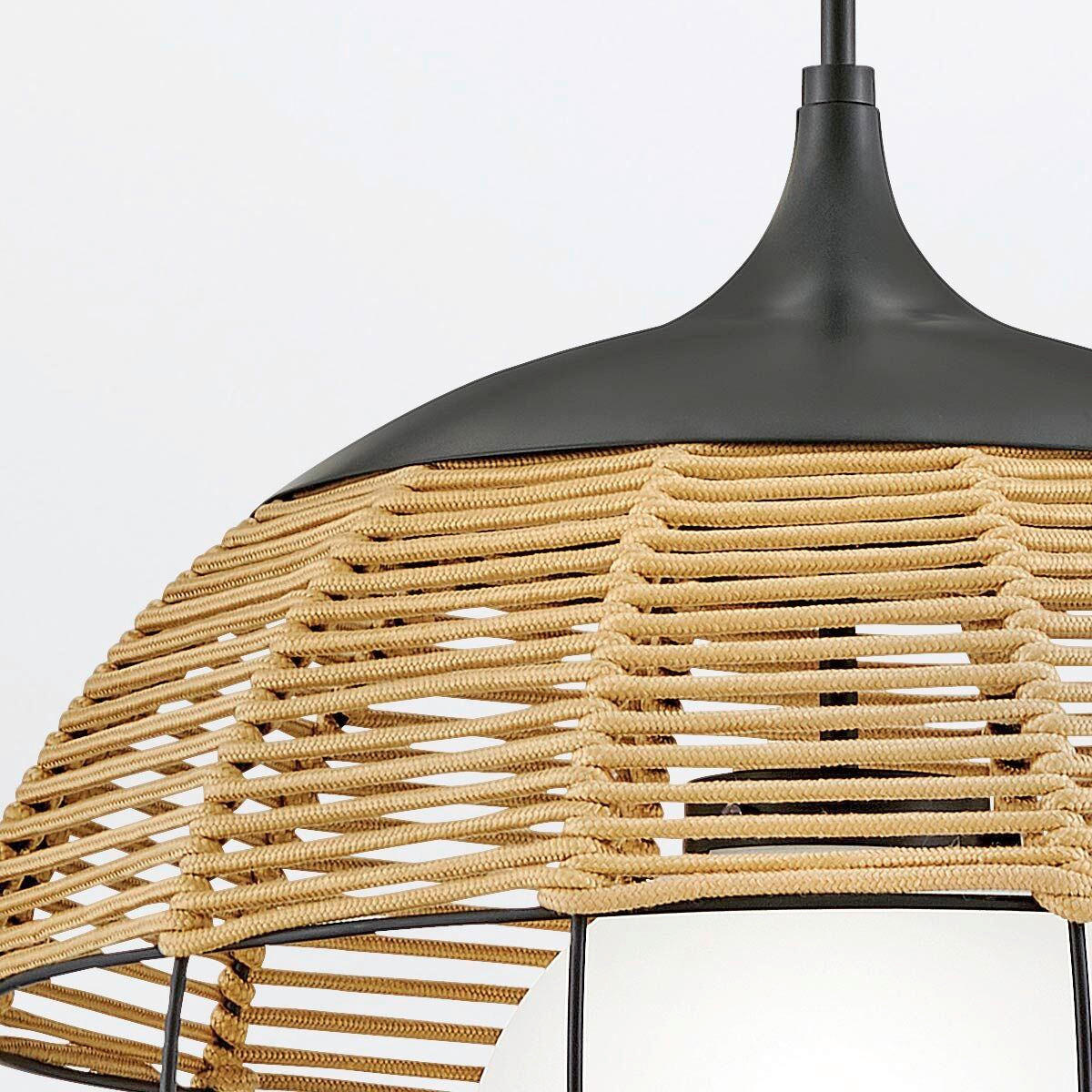 HÄNGELEUCHTE Maddox  75,6/61/61 cm  - Beige/Schwarz, KONVENTIONELL, Glas/Textil (75,6/61/61cm) - Elstead Lighting