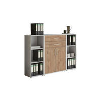AKTENSCHRANK Grau, Eichefarben  - Eichefarben/Grau, MODERN, Holzwerkstoff (172,6/113,6/33cm) - MID.YOU