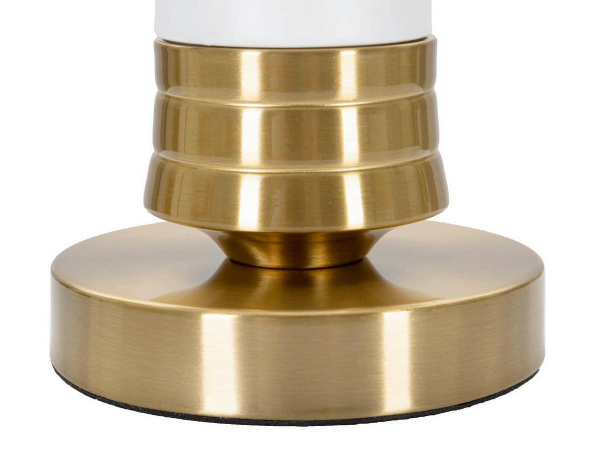 TISCHLEUCHTE - Goldfarben/Weiß, Basics, Textil/Metall (31/52/31cm)