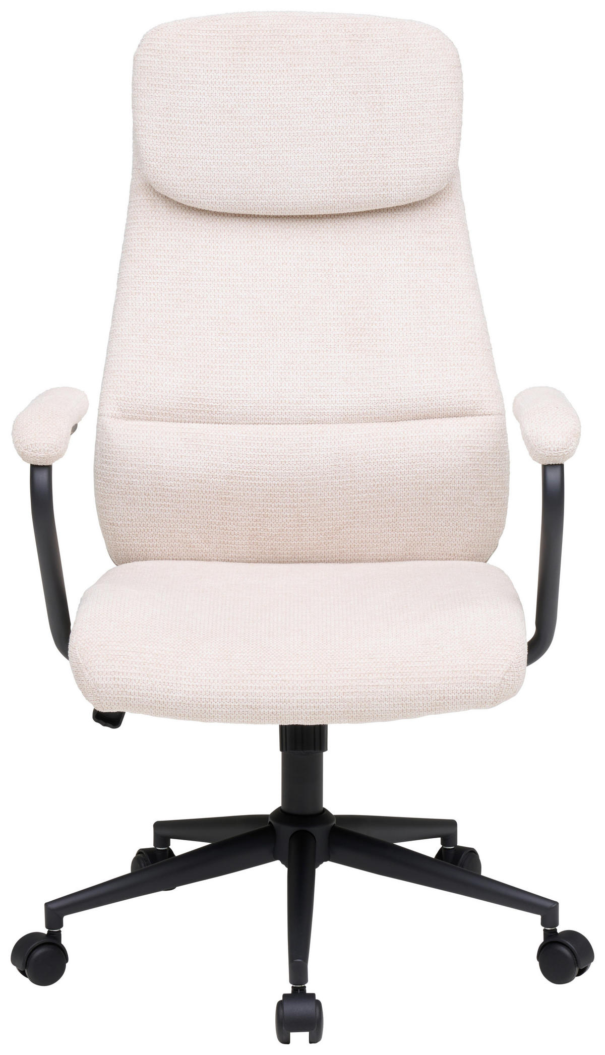 DREHSTUHL Webstoff Creme, Schwarz  - Creme/Schwarz, MODERN, Kunststoff/Textil (60/108-116/67cm) - MID.YOU