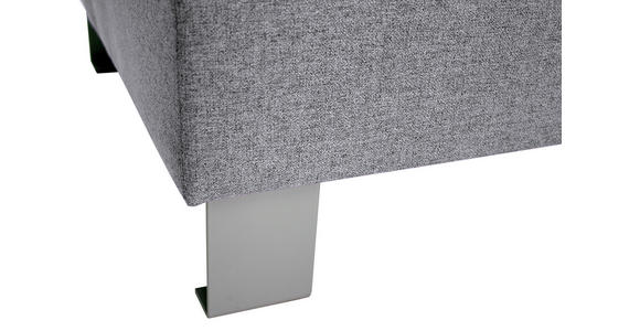 HOCKER in Textil Hellgrau  - Silberfarben/Hellgrau, Design, Textil/Metall (62/41/62cm) - Xora