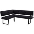 ECKBANK 165/205 cm  in Anthrazit, Schwarz  - Anthrazit/Schwarz, MODERN, Textil/Metall (165/205cm) - Cantus