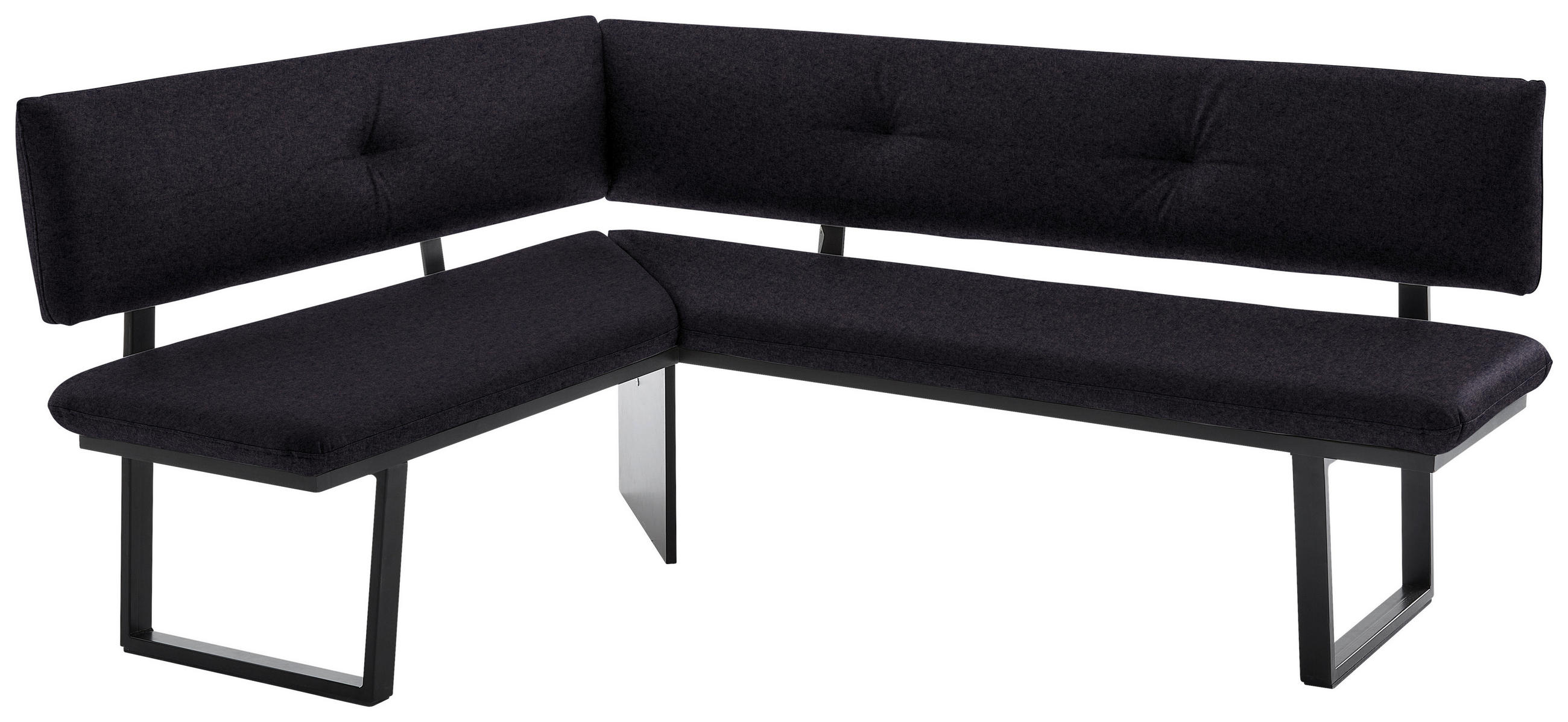 ECKBANK 150/190 cm  in Anthrazit, Schwarz  - Anthrazit/Schwarz, MODERN, Textil/Metall (150/190cm) - Cantus