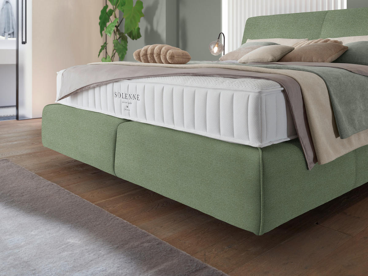 BOXSPRINGBETT 180/200 cm  in Mintgrün  - Schwarz/Mintgrün, Design, Kunststoff/Textil (180/200cm) - Johann Jakob