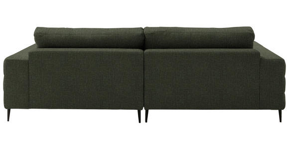 ECKSOFA  in Flachgewebe Dunkelgrün  253/177 cm  - Dunkelgrün/Schwarz, Design, Textil/Metall (253/177cm) - Dieter Knoll