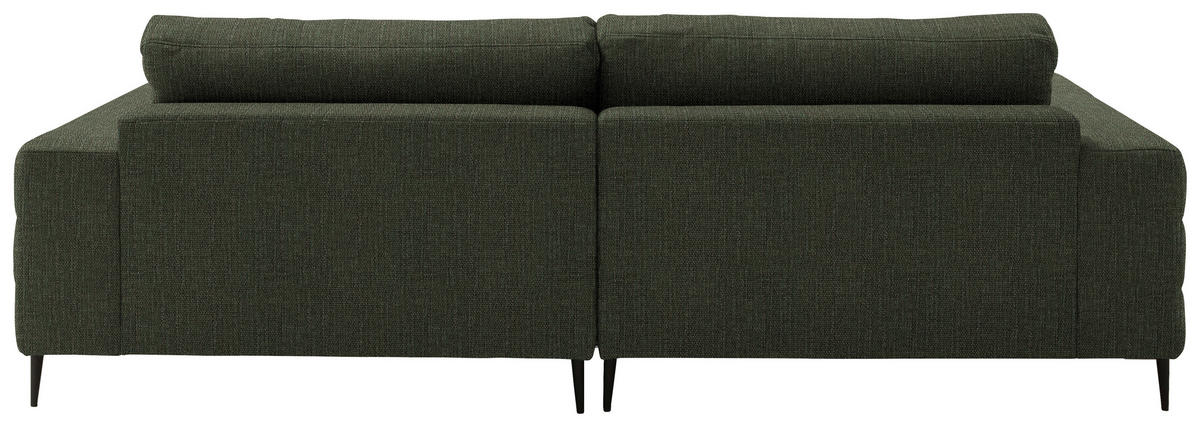 ECKSOFA in Flachgewebe Dunkelgrün  253/177 cm  - Dunkelgrün/Schwarz, Design, Textil/Metall (253/177cm) - Dieter Knoll