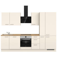 KÜCHENBLOCK 300 cm   in Eichefarben, Magnolie  - Edelstahlfarben/Eichefarben, MODERN, Holzwerkstoff/Metall (300cm) - Nobilia