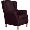 OHRENSESSEL in Flachgewebe Dunkelrot  - Buchefarben/Dunkelrot, Design, Holz/Textil (77/103/86cm) - Max Winzer